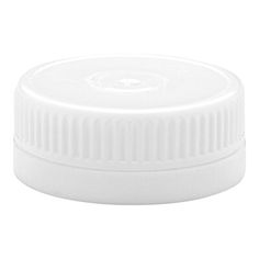 white plastic jar with lid and no cap