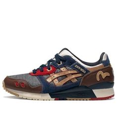 Asics Gel-Lyte 3 300 x EVISU 'Gray Blue Dark Brown' 1203A301-500 (SNKR/Cozy/Retro/Casual/Unisex/Colorblock/Wear-resistant/Limited Edition) Sneaker Head Men, Equipment Exercises, Asics Gel Lyte Iii, Gel Lyte Iii, Over 40 Fashion, Gentleman Shoes, Asics Gel Lyte, Goose Sneakers, Asics Sneakers