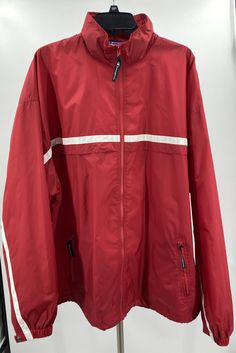 Vintage Champion Windbreaker Jacket Full Zip Red Hooded XXL Hide A Way Hood Small imperfections shown in photo 3, took me a minute to spot it, it’s on one of the sleeves. Also small dot in photo 4. Measurements are taken when the item is laid flat on the table. Armpit to armpit 29 inches Shoulder to hem 28 inches Shoulder to cuff 25 1/2 inches  The hide a hood is tucked nicely away in a discreet compartment that pulls out when you need it! Red Jacket Men, Champion Windbreaker, Red Windbreaker, 80s Jacket, Spot It, Vintage Champion, Red Hoodie, Red Jacket, Windbreaker Jacket