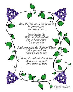 a poem written in purple and green with leaves around it, on a white background