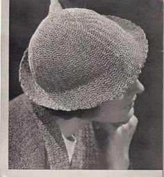 PDF Crochet Pattern only.  Available via instant download after purchase Great 1935 crochet pattern for Swagger Cloche Brimmed Hat.  This has a nice brim. Head Size: 22 inches. Materials Required: Yarn - J. & P. Coats Knit Cro-Sheen yarn, 1 ball of Main Color and 1 ball Contrasting Color Steel crochet hook, No. 2 Hat Gauge: Not available in pattern Files can now be downloaded immediately after purchase on Etsy. No more waiting for the pattern to be sent to you. Simply make your purchase and down Knitting Artwork, Crochet Cloche Hat, Cloche Hat Pattern, 1930s Hats, Crochet Adult Hat, Crochet Sun Hat, Crochet Hat For Women, Hat Crochet Pattern, Steel Crochet Hooks