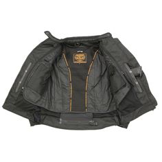 Milwaukee Leather MPL2775 Black Armored Textile Motorcycle Jacket for Women - All Season Jacket w/ Removable LinerOutside Features Made of Combination Textile and Mesh Exterior Shell Perfect to Wear on Those Hot Days Front Zipper Closure with Snap Button Collar Closure 2 Outside Hand Pockets with Zipper Closure Adjustable Snap Button Arm Straps Bee Seen at Night: Reflective Piping and Panels on Front, Arms and Back for Night Visibility Zippered Cuffs with Webbing Genuine YKK Antique Color Zipper Tactical Waterproof Outerwear For Fall, Fitted Black Waterproof Outerwear, Tactical Black Winter Outerwear, Black Tactical Winter Outerwear, Fitted Black Outerwear For Travel, Fitted Black Travel Outerwear, Black Tactical Outerwear With Pockets, Fitted Biker Outerwear For Outdoor Activities, Black Techwear Biker Jacket For Outdoor