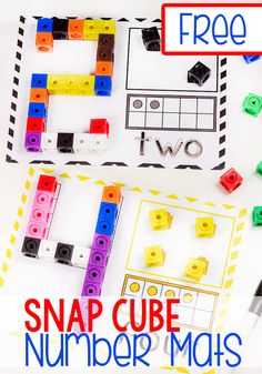 the free printable snap cube number mats for preschool