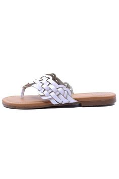 Braided thong sandal with a lightly padded insole by Everglades. Medium width. True to size. Vacation Synthetic Toe Loop T-strap Sandals, Adjustable Synthetic T-strap Sandals For Summer, Casual Synthetic T-strap Sandals With Single Toe Strap, Synthetic Toe Loop T-strap Sandals For Beach, Vacation Toe Loop T-strap Sandals In Synthetic Material, Vacation Toe Loop T-strap Sandals In Synthetic, Vacation Toe Loop T-strap Sandals, Summer Toe Loop Synthetic Flip Flops, Synthetic Toe Loop T-strap Sandals For Summer