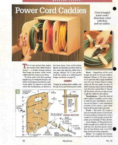 an instruction manual for power cord caddies