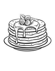 a stack of pancakes with raspberries on top and the words no bake