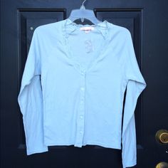 Brand New Never Been Worn. Doesn't Have The Actual Tags Still On But It Does Still Have The Extra Button Still Attached. Light Blue Full Button Pj Top. V Neckline With Lace Details Around The Edges. (C) Blue Button-up Sleepwear For Summer, Casual Blue Lace-trim Sleepwear, Yellow Pajamas, Striped Lounge Pants, Blue V-neck Sleepwear With Lace Trim, Light Blue Short-sleeve Sleepwear, Silky Pajamas, Victoria Secret Pajamas, Blue Button-up Sleepwear With Button Closure