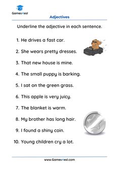 an english worksheet for children to learn how to say the word's