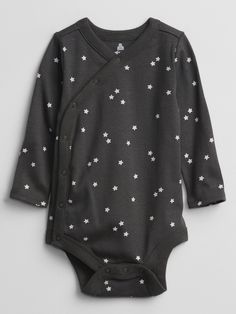 Baby Print Bodysuit | Gap Factory Casual Gray Long Sleeve Bodysuit, Cotton Bodysuit For Fall Loungewear, Fall Cotton Bodysuit For Loungewear, Fall Cotton Loungewear Bodysuit, Casual Long Sleeve Graphic Bodysuit, Printed Long Sleeve Onesie For Loungewear, Fitted Long Sleeve Printed Onesie, Gray Long Sleeve Onesie For Loungewear, Gray Long Sleeve Cotton Onesie