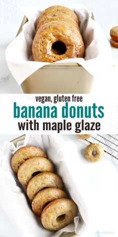 vegan, gluen free banana donuts with maple glaze are the perfect treat