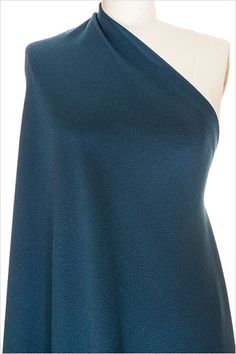 #2525 Surf Song  76% virgin wool, 24% poly, 2% lycra  Italy One Shoulder Dress, Wool Blend