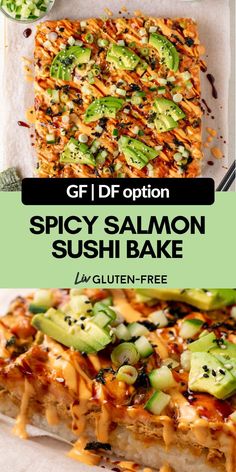 the recipe for spicy salmon sushi bake