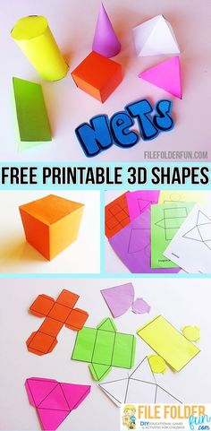 the instructions for how to make origami shapes with free printable 3d shapes