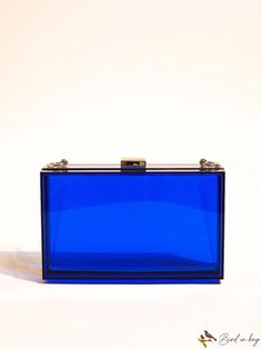 BirdinBag - Clear Acrylic Crossbody Purse ÃÂ¢ÃÂÃÂ Stylish Transparent Evening Bag for Women Modern Blue Rectangular Case Bag, Blue Square Bags For Formal Occasions, Blue Square Bag For Formal Occasions, Trendy Blue Rectangular Case Bag, Blue Rectangular Case Bag For Daily Use, Blue Rectangular Daily Use Bag, Blue Rectangular Box Bag For Daily Use, Blue Large Capacity Satchel For Evening, Blue Square Satchel For Gift