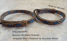 Horsehair bracelet, hand-braided horsehair bracelet, easy adjustable fit most sizes, Brilliantly Bold rich colored horsehair bracelet Cinnamon brown/ turquoise blue with touches of Chocolate : ** SO DELICIOUS ** Hand-made by master craftsman, so these are FLAWLESS. You can wear this beauty anywhere, all day long and never worry. These hand-braided horsehair bracelets are as hard working as you. Exceptional details * Customers just like you have enjoyed this all time favorite for over 20 years * Brown Hand Wrapped Braided Bracelets For Friendship, Hand Wrapped Brown Braided Bracelets For Friendship, Hand-wrapped Brown Braided Bracelets For Friendship, Adjustable Braided Brown Jewelry, Adjustable Brown Braided Jewelry, Adjustable Handmade Brown Braided Bracelet, Brown Resizable Braided Bracelet Gift, Gift Brown Resizable Braided Bracelets, Gift Brown Resizable Braided Bracelet