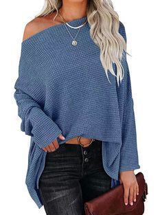 🚚FREE Shipping on orders over $100 ✨ use Code: "Mylook" for Extra Discount at checkout ﻿- 📏Sizing: run a little small 📏 MsDressly® Exclusive! Nothing is more comfortable than an MsDressly® pullover! Curled eyelash lace forms a hood collar and fitted long sleeves. A loose bodice sits above the lace up hem. Rib knit accentuates cuffs and hem. Gender: Women Type: Tops Feature: Casual, Knitting, Pullover Material: 5% Spandex, 95% Polyester Care: Hand Wash Cold. Do Not Bleach. Line Dry. Iron Low Heat Style: Casual/Fashion Color: Black, White, Silver_Grey, Coffee, Dark_Blue, Burgundy Size: S, M, L, XL Please Note: All Dimensions Are Measured Manually With A Deviation Of 1 To 3cm. Batwing Sleeve Sweater, Pullover Mode, Elegant Sweater, Loose Pullover, Heat Styling Products, Belleza Natural, Fashion Colours, Batwing Sleeve, Sweater Sleeves