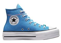 PRICES MAY VARY. Brand: Converse Closure Type: Lace-Up Outer Material: Synthetic Baby Blue Converse Platform, Converse Platforms, Peach Shoes, Converse All Star White, Womens High Top Shoes, Converse Womens, Embroidered Bracelet, Chuck Taylor All Star Lift, Top Sneakers Women