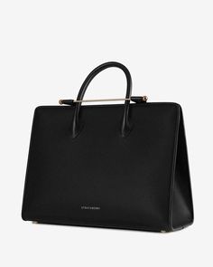 The Strathberry Tote - Black Black Leather Tote Bag, Everyday Chic, Black Leather Handbags, Leather Tote Bag, Timeless Style, Gold Hardware, Leather Tote, Top Handle, Everyday Essentials Products