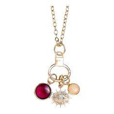 Created in 18 karat yellow gold Rhodolite garnet 3.50 carats approx. Opal 0.80 carat approx. Diamonds 0.10 carat approx. Limited edition Chain sold separately  Hand-crafted from 18 karat yellow gold, this limited-edition Three charms features a 3.50-carat Rhodolite garnet and a 0.80-carat opal, offset by 0.10 carats of diamonds. Chain sold separately.  About the Designers ~ Dharmesh & Namrata  Drawing inspiration from little things, Dharmesh & Namrata Kothari have created an extraordinary and refreshing collection of luxurious jewels. True believers of destiny, they always feel that the possibilities of design - and life - are limitless when people work together. Formed in 2003, Syna Jewels has grown through enduring relationships with well known, established companies and have evolved by Polished Yellow Gold Ruby Jewelry, Gold Round Gemstones With Polished Finish, Round Gold Gemstones With Polished Finish, Gold Gemstones With Round Gemstone Accents, Yellow Gold Ruby Gemstones With Accents, Gold Ruby Fine Jewelry Gemstones, Luxury Gold Garnet Jewelry, Luxury Garnet Birthstone Jewelry, Yellow Gold Ruby Gemstone Jewelry