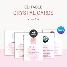 the editable crystal cards are available in four different colors