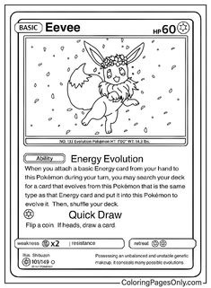 pokemon trading card with an image of eevee in the center and text that reads energy evolution