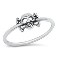 Skull and Crossbones Knights Crusading Ring .925 Sterling Silver Band Jewelry Female Male Size 5 All our silver jewelry is crafted from .925 silver also commonly referred to as sterling silver. Sterling silver is the standard for beautiful high-quality silver jewelry and can not be replicated by lower priced silver plated jewelry. It is 92.5% pure silver, mixed with alloys to add strength and durability to stand the test of time. We promise superior service which includes fast shipping, great communication, and Walmart's refund policy. Keep your fine jewelry shiny and elegant by storing it properly. Jewelry needs to be stored in a dry area, preferably away from air in a jewelry box or plastic bag. Avoid exposure to harsh chemicals. Use a polishing cloth to remove tarnish build-up over time Adjustable Skull Rings With Symbolic Style, Sterling Silver Skull Jewelry Hallmarked, Sterling Silver Skull Ring Stamped 925 For Promise, Silver Adjustable Symbolic Skull Ring, Skull Shaped Sterling Silver Ring In White Gold, Adjustable Sterling Silver Skull Ring, Silver Skull Ring Nickel-free For Halloween, Sterling Silver Skull Ring Hallmarked, Sterling Silver Skull Ring Stamped 925