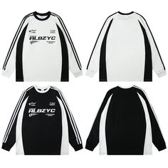 ALBZYC 71 T-shirt - h0neybear Sportswear Long Sleeve T-shirt With Graphic Print, White Long Sleeve Sportswear T-shirt, Black T-shirt With Contrast Stripes For Streetwear, Athleisure Raglan Sleeve Tops For Streetwear, Long Sleeve Sportswear Tops For Streetwear, Long Sleeve T-shirt With Ribbed Cuffs For Streetwear, Long Sleeve Tops For Streetwear, Varsity Long Sleeve Sports T-shirt, Streetwear Sportswear T-shirt With Three Stripes