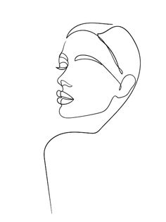 a line drawing of a woman's face