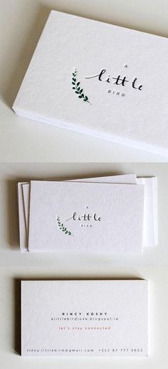 three business cards with the word little written on them