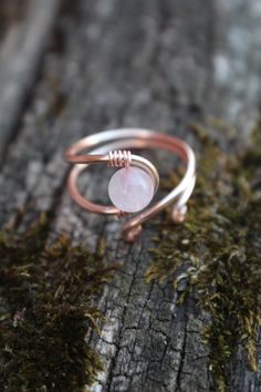 Rose Quartz Adjustable Ring Heart Chakra Ring Self Love Jewelry Rose Quartz Jewelry Wire Wrapped Ring - Etsy Adjustable Rose Quartz Rose Gold Ring, Rose Gold Rose Quartz Hand-wrapped Jewelry, Hand Wrapped Rose Quartz Jewelry In Rose Gold, Rose Gold Rose Quartz Ring, Rose Gold Wire Wrapped Rings For Wedding, Rose Gold Wire Wrapped Wedding Rings, Rings Tutorial, Wire Rings Tutorial, Chakra Ring