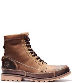 Timberland Men's Earthkeeper Leather Boots | Dillard's High-top Lace-up Hiking Boots With Leather Sole, Waterproof Brown Lace-up Boots, Timberland Lace-up Boots For Outdoor Work, Timberland Rugged Lace-up Boots For Outdoor, Rugged Leather Lace-up Boots With Reinforced Toe, Brown Lace-up Sneakers With Reinforced Toe, Rugged Lace-up Work Boots With Leather Sole, Leather Waterproof Boots With Vibram Sole And Snip Toe, Outdoor Ankle Lace-up Boots With Rubber Sole