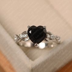 Black Heart Cut Jewelry For Wedding, Black Heart-shaped Jewelry For Anniversary, Black Diamond Heart-shaped Jewelry, Black Diamond Jewelry For Valentine's Day, Black Heart-shaped Diamond Jewelry, Black Heart Cut Rings For Valentine's Day, Black Heart-shaped Gemstone Jewelry, Elegant Black Heart Ring For Weddings, Elegant Black Rings For Valentine's Day