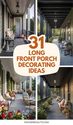 front porch decorating ideas with flowers and plants on the outside, including an outdoor seating area