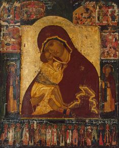 an icon depicting the virgin mary and child jesus