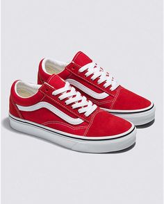 Vans | Old Skool Racing Red/True White Shoe size 10 Red Vans Shoes, Red Checkered Vans, Tennis Vans, Vans Shoes Women, Van Color, Vans Outfit, Vans Store, Red Vans, Vans Red