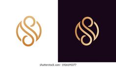 the letter s is inscribed in a circle with an elegant pattern on it's side