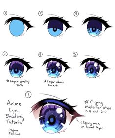 how to draw an anime eye step by step with pictures and instructions for the eyes