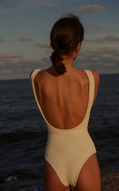 Raja Scoop Neck One Piece in Ivory | Palm Belted Swimsuit, Body Inspiration, Summer Aesthetic, Lany, Daily Fashion, The Ocean, Bathing Suits, Desi, The Beach