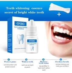 EFERO Teeth Whitening Essence Powder ensures clean oral hygiene by whitening teeth, removing plaque and stains, and freshening breath. This dental tool is perfect for maintaining a bright smile and optimal oral health. Easy to use and highly effective for daily care Essence Powder, Plaque Teeth, Black Teeth, Teeth Bleaching, Teeth Whitening Pen, Whiten Teeth, Tooth Powder, Yellow Teeth, Teeth Health