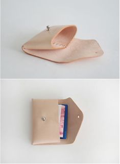 two images show the inside and outside of a wallet