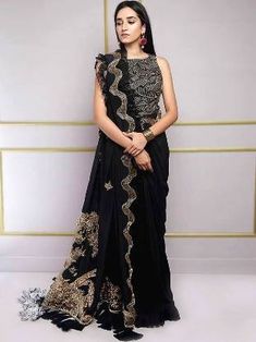 Indian Designer Saree Wichita Kansas USA Latest Indian Designer Saree Elegant Georgette Saree With Dabka, Unstitched Black Blouse Piece For Reception, Black Dabka Dupatta For Reception, Black Dupatta With Dabka For Reception, Black Dress With Pallu For Evening, Black Unstitched Saree For Reception, Unstitched Black Saree For Reception, Elegant Dabka Saree For Reception, Elegant Designer Dabka Saree