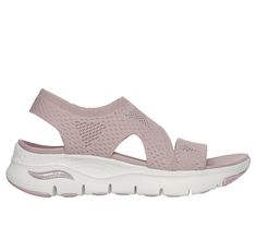 Supportive all-day comfort and breezy style meet in the Skechers Arch Fit - Brightest Day. This pull-on sandal features a breathable Stretch Fit engineered knit upper and Arch Fit cushioned footbed. | Skechers Women's Arch Fit - Brightest Day Sandals | Medium Width | Patented Skechers Arch Fit contoured footbed with podiatrist-certified arch support | Podiatrist-designed shape developed with 20 years of data and 120, 000 unweighted foot scans | Contoured footbed helps mold to your foot to reduce Slip-on Sport Sandals With Arch Support, Spring Slip-ons With Arch Support And Medium Width, Lightweight Slip-on Sport Sandals With Arch Support, Summer Sandals With Arch Support, Medium Width, Ergonomic Arch Support Slip-on Sandals, Skechers Women, Wide Shoes, Shopping Hacks, New Product