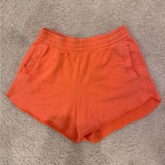 Brand New With No Tags, Never Worn! Burnt Orange Color Casual Bottoms With Built-in Shorts For Weekend, Orange Bottoms With Built-in Shorts For Loungewear, Orange Short Bottoms For Loungewear, Orange Short Loungewear Bottoms, Orange Loungewear Bottoms With Built-in Shorts, Orange Summer Loungewear Bottoms, Casual Bottoms With Pockets For Weekend, Summer Athleisure Bottoms For Weekend, Summer Weekend Athleisure Bottoms