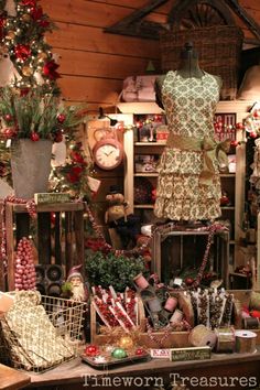 a room filled with lots of different types of christmas decorations and decorating items on display