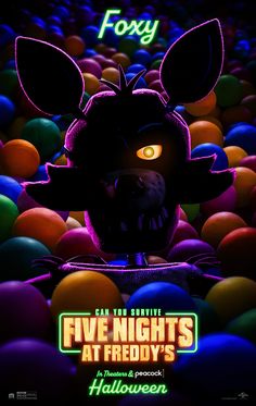 five nights at friday's halloween horror movie poster with an evil looking animal in the middle