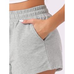 Women's soft, stretch pajama shorts are made from 95% Polyester, and 5% Spandex. The soft and breathable fabric offers the perfect blend of style and comfort, making it perfect for spring, summer, and fall. Offer plus sizing so everyone can find their perfect fit! Enjoy the benefits of relaxation in women's sleep shorts! Women's pajama shorts offer the perfect combination of quality and functionality. Featuring a design with an elasticated waistband and drawstring for a custom fit, ensuring they Sporty Pajama Shorts With Pockets For Loungewear, Cotton Pajama Shorts With Pockets For Lounging, Casual Solid Pajama Shorts With Elastic Waistband, Solid Color Cotton Pajama Shorts For Lounging, Comfortable Pajama Shorts With Pockets For Lounging, Cotton Pajama Shorts With Elastic Waistband For Lounging, Cotton Pajama Shorts With Drawstring For Loungewear, Comfy Cotton Pajama Shorts For Leisure, Cotton Drawstring Pajama Shorts For Leisure