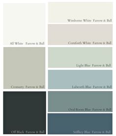 the different shades of gray and white paint colors for walls, windows, and ceilings