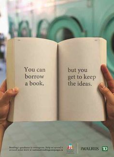 two people holding open books with the words you can't borrow to keep a book