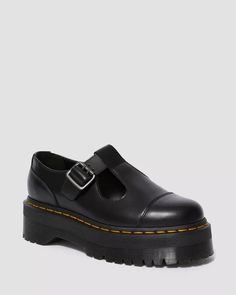 Bethan Polished Smooth Leather Platform Shoes in Black | Dr. Martens Dr Martens Bethan, Bar Shoes, Leather Platform Shoes, Mary Jane Platform Shoes, Zapatos Mary Jane, T Bar Shoes, Black Platform Shoes, Platform Mary Janes, Casual Styles