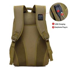 Material:  Nylon  
  Backpacks Type:  Softback  
  Function:  Travel Backpack,Mountaineering Backpacks,Camouflage Pack Schoolbag  
  Gender:  Unisex  
  Size:  50*31*15 cm(H*L*W)  
  Material :  High Quality Oxford Nylon Durable Khaki Backpack For Camping, Functional Khaki Backpack For Camping, Khaki Large Capacity Bag For Camping, Khaki Large Capacity Backpack For Outdoor Activities, Durable Khaki Backpack For Hiking, Standard Khaki Backpack For Camping, Khaki Standard Backpack For Camping, Khaki Rectangular Backpack For Outdoor Activities, Khaki Backpack For Camping